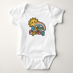 Hello Spring: Sonne, Regenbogen und gute Laune Baby Strampler