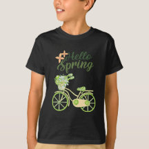 Hello Spring Vintage Bicycle Illustration