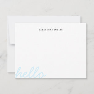 Hello Stylish Script Modern Minimal Personalisiert Mitteilungskarte