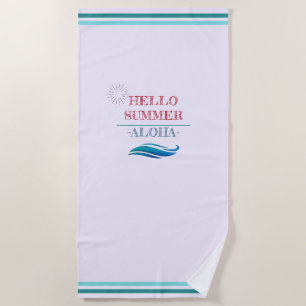 "Hello Summer Aloha" Tropical Vibes Strandtuch