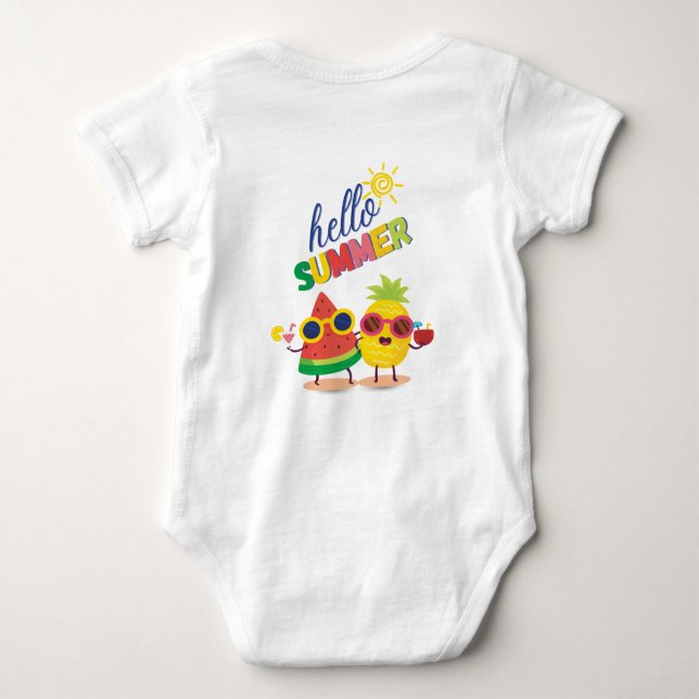 "Hello summer" baby bodysuit Baby Strampler (Rückseite)