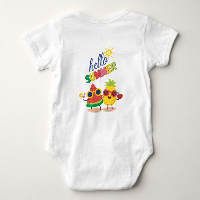 "Hello summer" baby bodysuit Strampler (Rückseite)