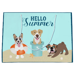 Hello Summer Beach Hogs Blue Große Geschenktüte