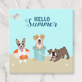 Hello Summer Beach Hogs Blue Orange Geschenkanhänger