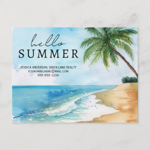 Hello Summer Beach Kontaktinformationen Immobilien Postkarte