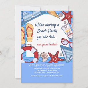 Hello Summer Beach Party Einladungen