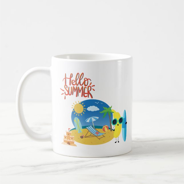 Hello Summer Beach Sand Castle Kaffeetasse (Links)