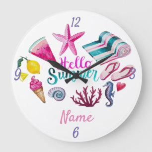 Hello Summer Beach Thunder-Cove Große Wanduhr