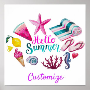 Hello Summer Beach Thunder Cove Poster