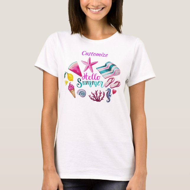 Hello Summer Beach Thunder Cove T-Shirt (Vorderseite)