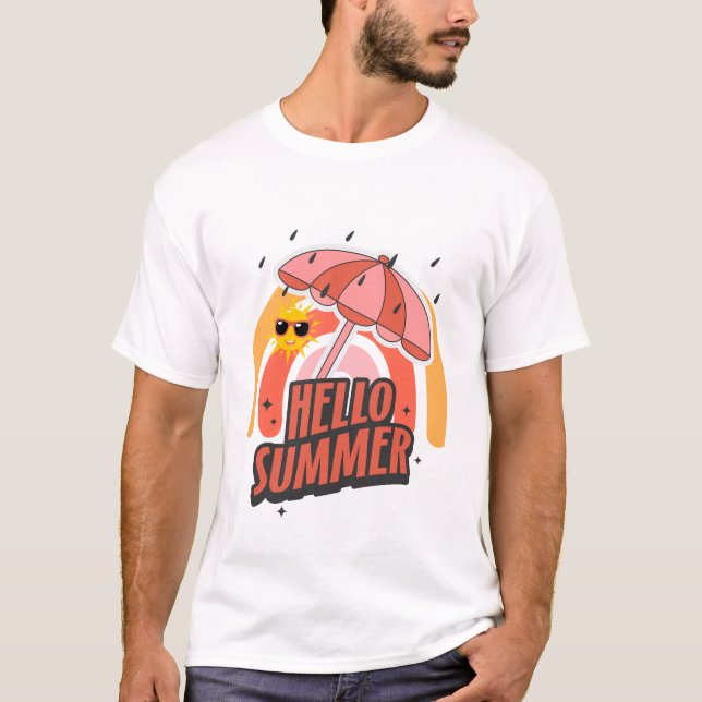 Hello Summer – Bright & Fun Design T-Shirt (Vorderseite)