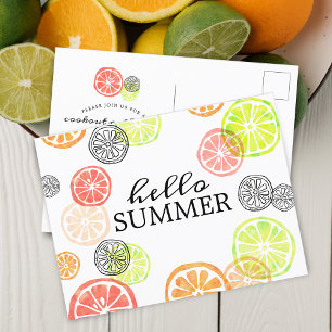Hello Summer Citrus Cookout Ansammlung Einladungspostkarte