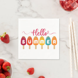 Hello Summer Colorful Popsicle Serviette