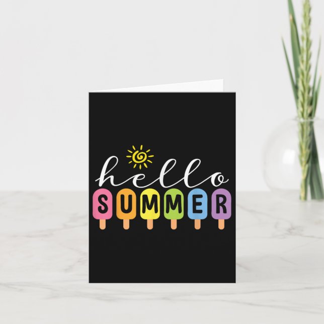 Hello Summer Coole Popsicle Graphic Summer Karte (Vorderseite)