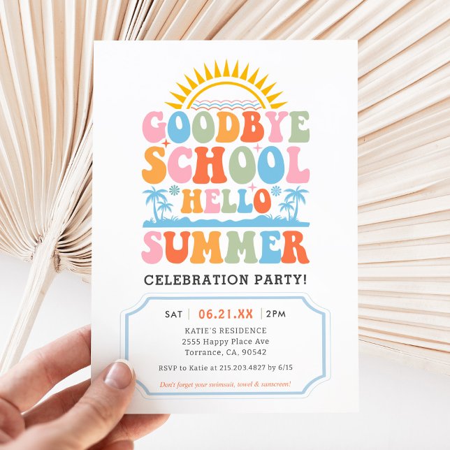 Hello Summer End of School Party Einladung (Von Creator hochgeladen)