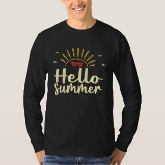 Hello Summer Feeling Tropical Beach Summer Vacatio T-Shirt