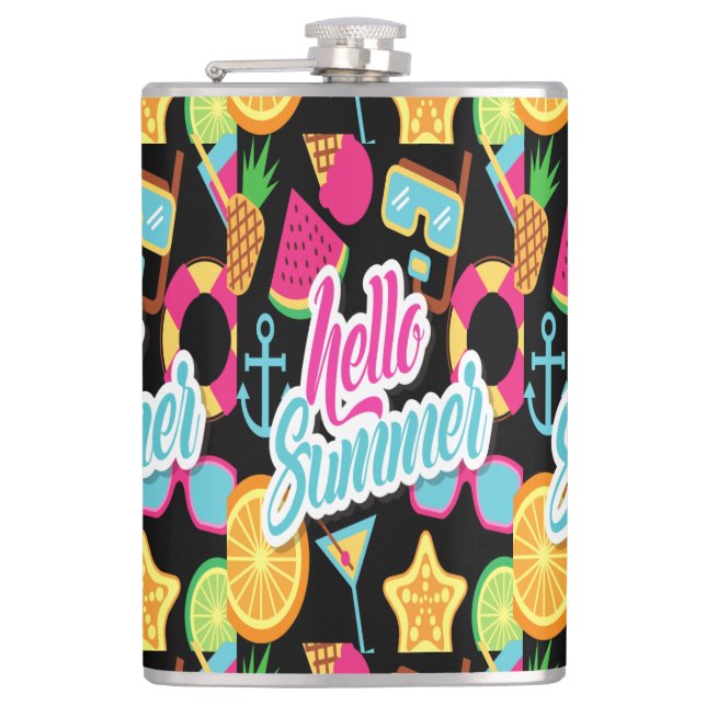 Hello Summer Flask Flachmann (Vorderseite)