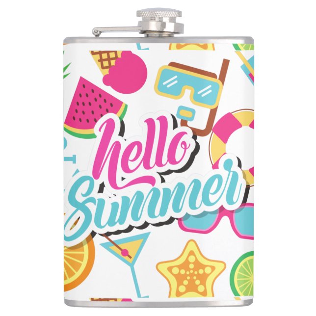 Hello Summer Flask Flachmann (Vorderseite)