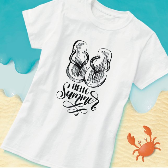 Hello Summer Flip Flops T - Shirt (Von Creator hochgeladen)