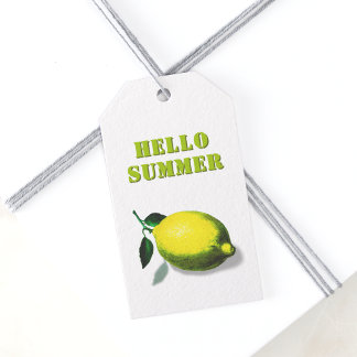 Hello Summer Green Lemon Favor Geschenkanhänger