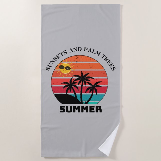 Hello Summer Holiday Beach Party Strandtuch (Vorderseite)