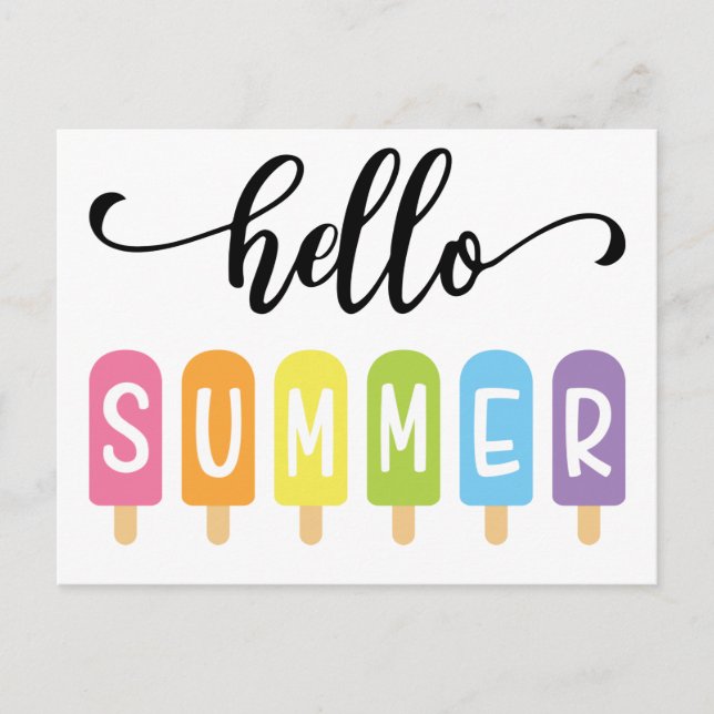 Hello Summer Ice Creme Postcard Postkarte (Vorderseite)