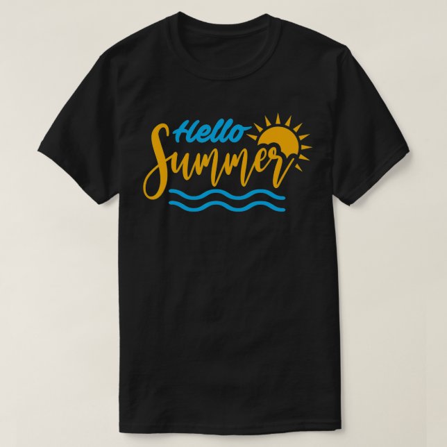 HELLO SUMMER Last Day School Teacher Student Beach T-Shirt (Design vorne)