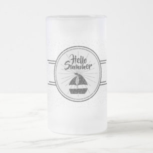 Hello Summer Mattiert Glass Beer Tasse
