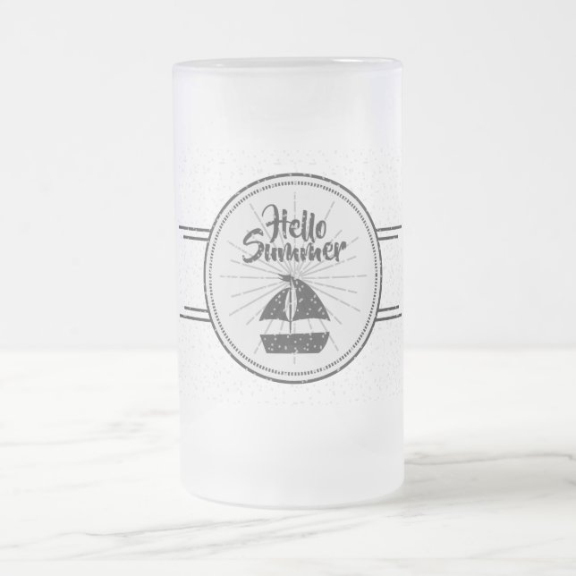 Hello Summer Mattiert Glass Beer Tasse (Mittel)