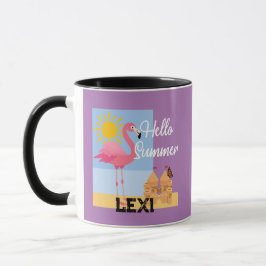 Hello Summer Pink Flamingo Design - Combo Tasse