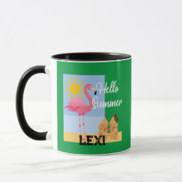 Hello Summer Pink Flamingo Design - Combo Tasse