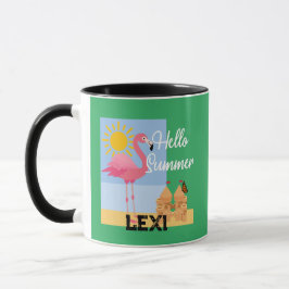Hello Summer Pink Flamingo Design - Combo Tasse
