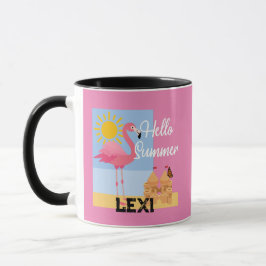 Hello Summer Pink Flamingo Design - Combo Tasse