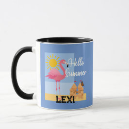Hello Summer Pink Flamingo Design - Combo Tasse