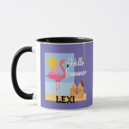 Hello Summer Pink Flamingo Design - Combo Tasse