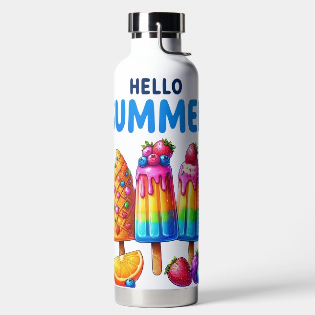 HELLO SUMMER POPSICKLES IN HELLFARBEN TRINKFLASCHE (links)