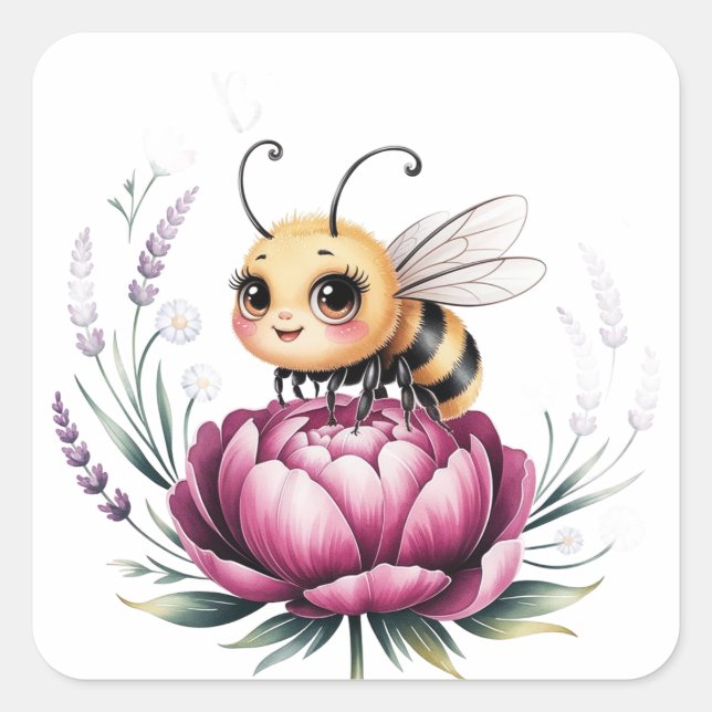 Hello summer  quadratischer aufkleber (Vorderseite)