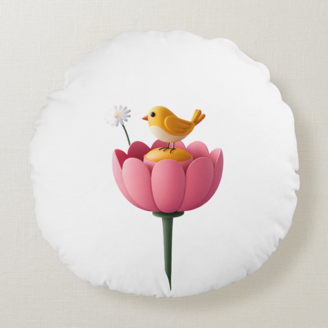 Hello summer  rundes kissen (Vorderseite)