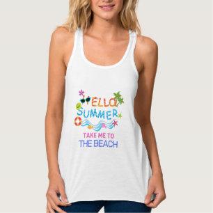 Hello Summer Sea Beach Party Tank Top