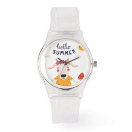 Hello-Summer-Sportivin Silicon Rose Armbanduhr