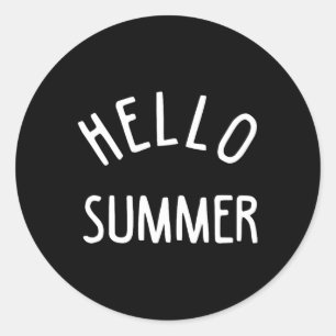 Hello Summer T Funny Summer Ferien Beach Geschenk Runder Aufkleber