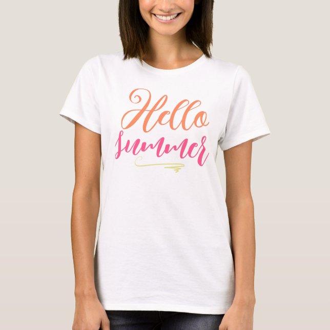 "Hello Summer T - Shirt | Sunshine & Fun Graphic T (Vorderseite)