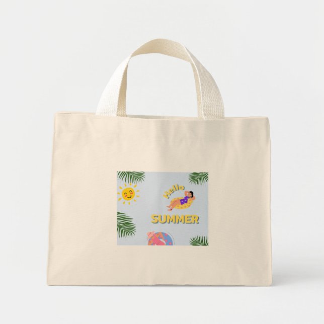 Hello summer tote bag mini stoffbeutel (Vorne)