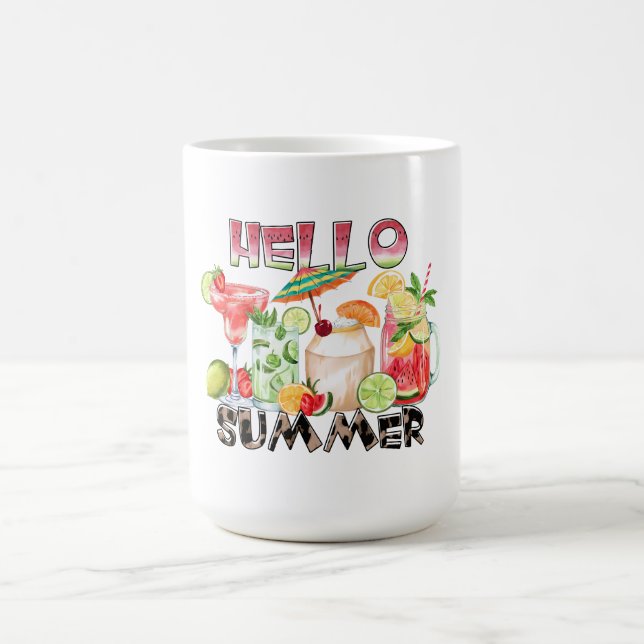 Hello Summer Tropical Drinks Tasse - Erfrischende  (Mittel)
