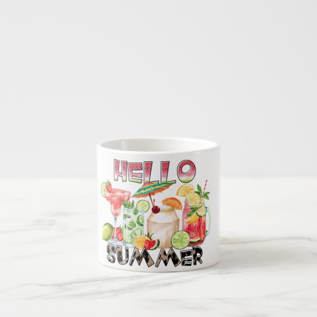 Hello Summer Tropical Drinks Tasse - Erfrischende  (Vorderseite)