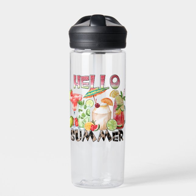 Hello Summer Tropical Drinks Tasse - Erfrischende  Trinkflasche (Vorderseite)