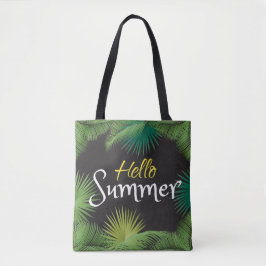 Hello Summer Tropical Palm Green Leafahmen