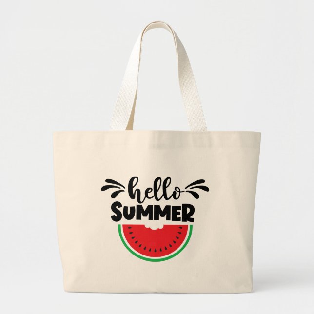 Hello Summer Watermelon Fruit Jumbo Stoffbeutel (Vorne)