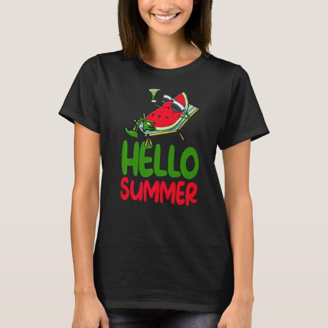 Hello Summer Watermelon Liebe Melon Frucht T-Shirt (Vorderseite)