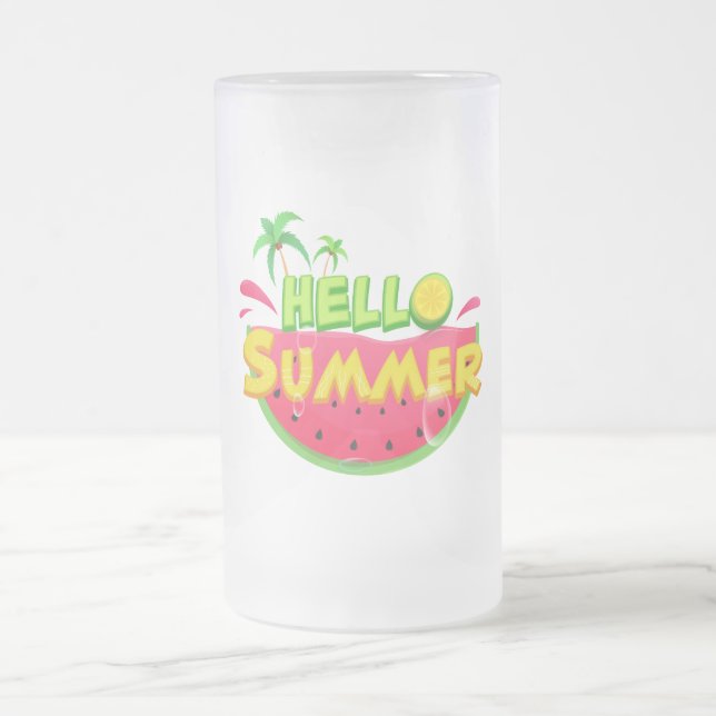 Hello Summer Watermelon Mattglas Bierglas (Mittel)
